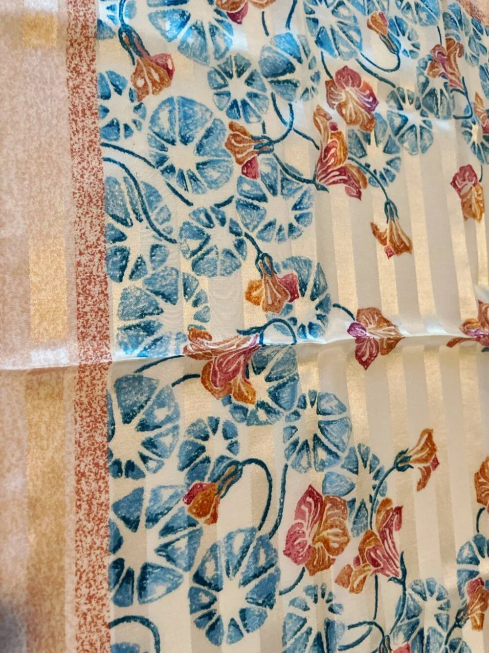 Chloé Floral Silk Cotton Blend Scarf